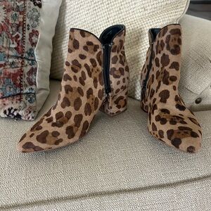 Cole Haan Brown Leopard Ankle Boots
